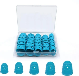 Protector de punta de dedo de guitarra de 5 tamaños con caja compacta, aleta de guitarra de silicona premium - Imagen 1 de 12