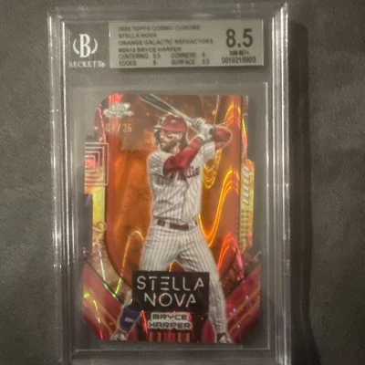 🔥CASE HIT- 2024 Topps Cosmic Chrome  Bryce Harper Stella Nova SSP ORANGE /25 - Image 1 of 2