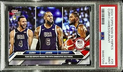 Juegos Olímpicos Topps Now 2024 #26 Curry/James/Durant PSA 9 como nuevo Foto 1 de 2