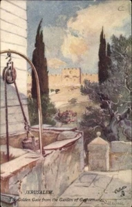 JERUSALEM, Tuck 7309; The Golden Gate from the Garden of Gethsemane; Mint - Imagen 1 de 2