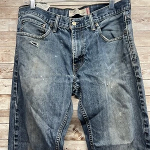 Levi's 559 Men Relaxed Straight Leg Vintage Used Jeans Holey Rip Dirty 34 x 32 - Picture 1 of 19