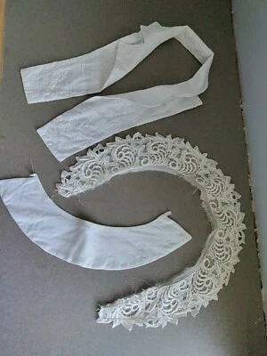 3 Vintage Collars White/Off White 60s 70s 80s Lace Plain Costume Prop Theatre - Image 1 of 4