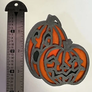 Vintage NFR Halloween Glass Metal Suncatcher 3.5” - Picture 1 of 2
