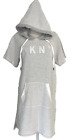 DKNY Sport Logo Hooded Sweatshirt Workout Dress Medium Hoodie Top Pullover Gray