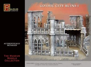 Pegasus 4930 Gothic City Ruins Set #1 28 mm Plastic Model Kit for Dioramas - Picture 1 of 1