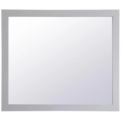 Elegante Espejo de Baño Decoración Aqua 36" x 42" Marco de Madera en Gris Foto 1 de 4