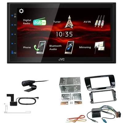 JVC KW-M180DBT 2DIN DAB+ Autoradio für Seat Ibiza IV ab 2008 Klavierlack black - Bild 1 von 4