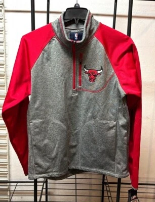 Chicago Bulls NBA Performance Fleece Quarter Zip Hooded Sweatshirt - Image 1 of 4