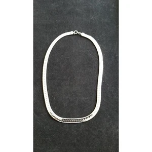 925 Sterling Silver Herringbone Chain 16" Necklace - Imagen 1 de 8