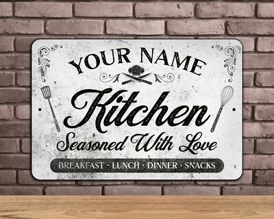 Placa de cozinha nostálgica personalizada de alumínio - Imagem 1 de 4