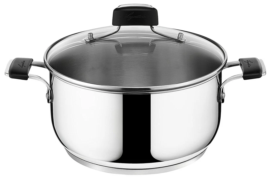 Lagostina TEMPRA acciaio Casseruola Fonda 2 Maniglie con Coperchio Ø (a1j)
