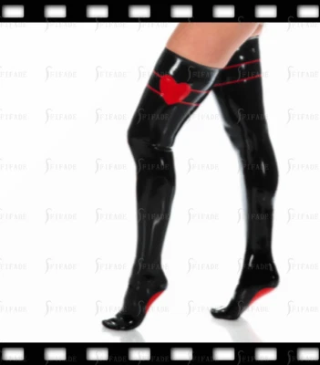 Medias de látex con patrones de corazón lateral unisex personalizadas 0,4 mm I12 Foto 1 de 4