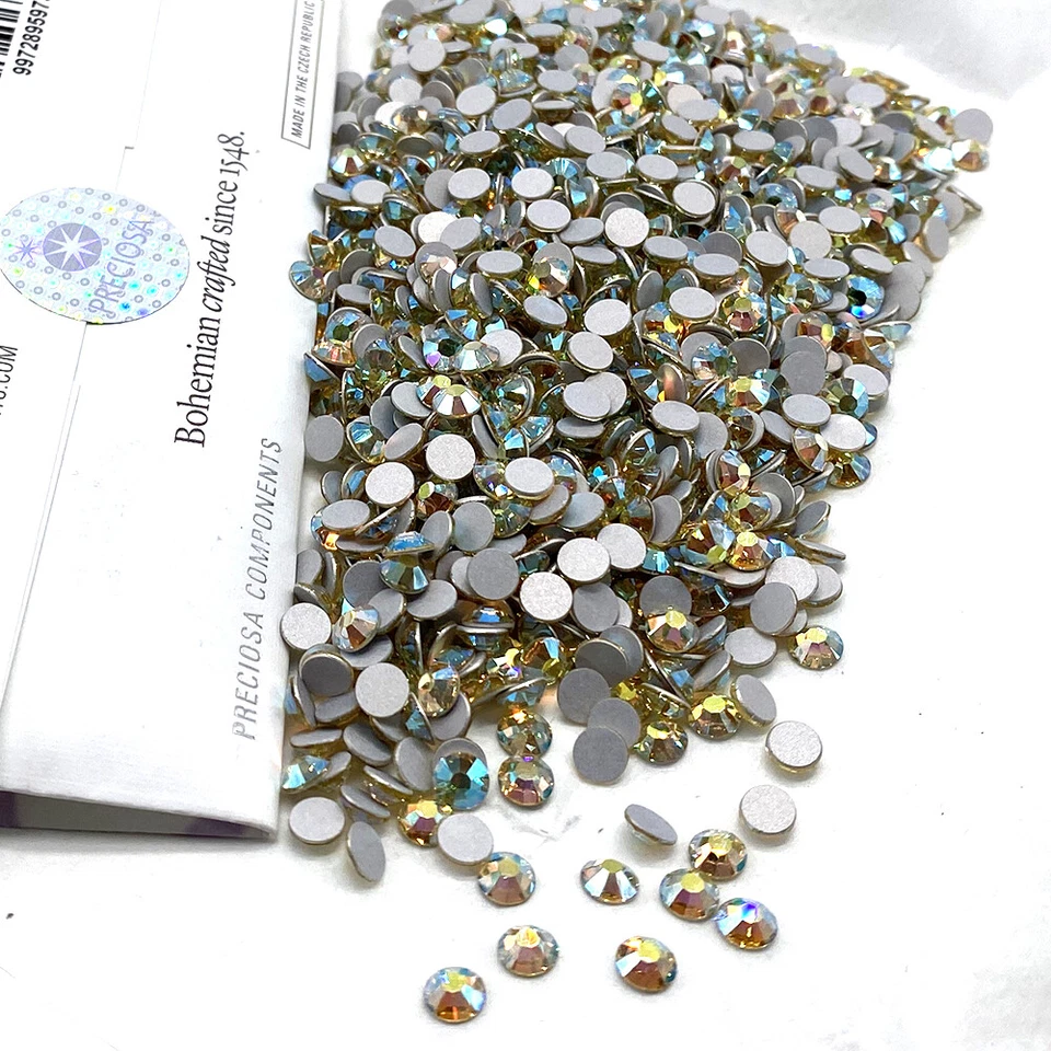 Preciosa MAXIMA Cristal Flatbacks pedrería arte en uñas 144 amarillo Jonquil AB Foto 1 de 2