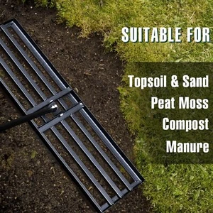 Lawn Leveling Rake 30"x10" Level Lawn Tool with 79" Steel Extended Handle Spring - Picture 1 of 21