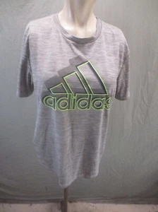 ADIDAS Size XL (18-20) Kids Unisex Gray Crew Neck Short Sleeve Athletic Top 455 - Picture 1 of 10