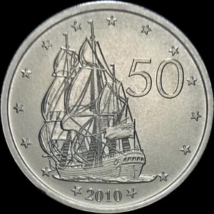 COOK ISLANDS. 2010, 50 Cents - Sailing Ship, The Endeavor Rare - Picture 1 of 3