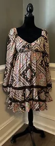 SO GOODS FOR LIFE NWT sweetheart neck boho peasant long sleeve tiered dress - Picture 1 of 9