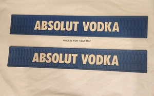 Alfombra de riel de barra de derrame de goma azul y blanco ABSOLUT VODKA 23" X 3-1/2" - Imagen 1 de 5