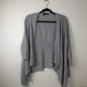 Eileen Fisher Cardigan Womens Size S Gray Open Front Asymmetrical Long - Picture 1 of 5