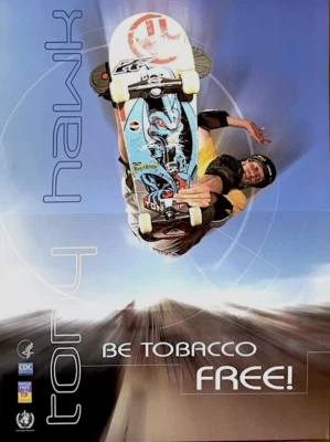 托尼·霍克世界级滑板运动员海报“免烟草”🛹全新免运费 — 第 1/4 张图片