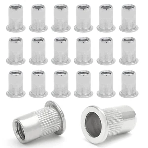50PCS 5/16"-18 Stainless Steel Threaded Insert Rivet Nut, 5/16-18UNC Rivnuts Fla - Imagen 1 de 12