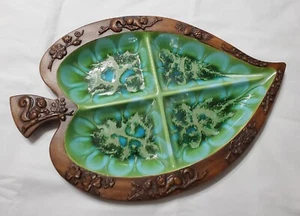 Vintage 1960’s Treasure Craft #396 Keramik Blatt Snack Tablett Servierplatte Schale - Bild 1 von 8