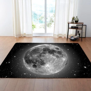 Moon Living Room Children Room Carpet Space Planet Rug Bedroom Non-Slip Home Dec - Picture 1 of 13