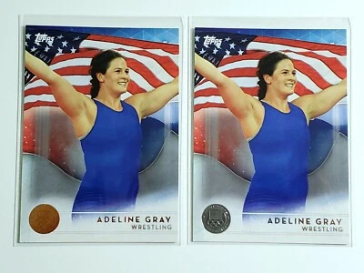Lot Of 2 Adeline Gray 2016 Topps USA Olympics Team Wrestling Bronze & Silver #35 - Image 1 of 2