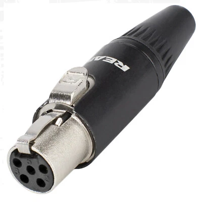 Conector REAN Mini-XLR 5 polos hembra By Neutrik Tiny pequeño XLR hembra | RT5FC-B