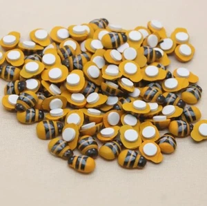 Set Of 10 Bees Wooden Bumble Bee Craft Self Adhesive 9x12mm Gift Decoration - Picture 1 of 6