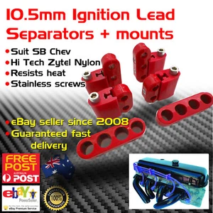 10 - 11mm V8 Red Ignition Lead Separators Brackets Mounts Stainless Screws Kit - Imagen 1 de 3