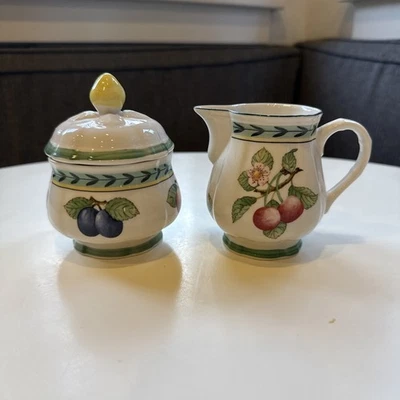 Azúcar de flor de jardín francés Villeroy & Boch con tapa y crema, excelente Foto 1 de 4