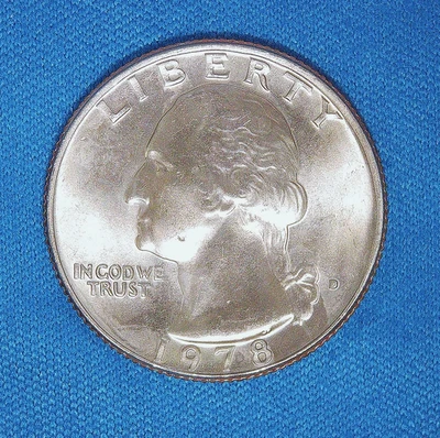 1978-D Quarter 25c CH UNC FROM a MINT SET UN-CLEANED LIGHT TONING - Image 1 of 4
