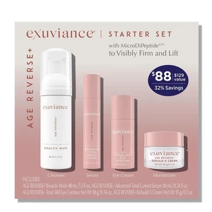 EXUVIANCE AGE REVERSE+ Anti Aging Mini Starter Kit Exfoliating Face Wash - NEW - - Picture 1 of 8