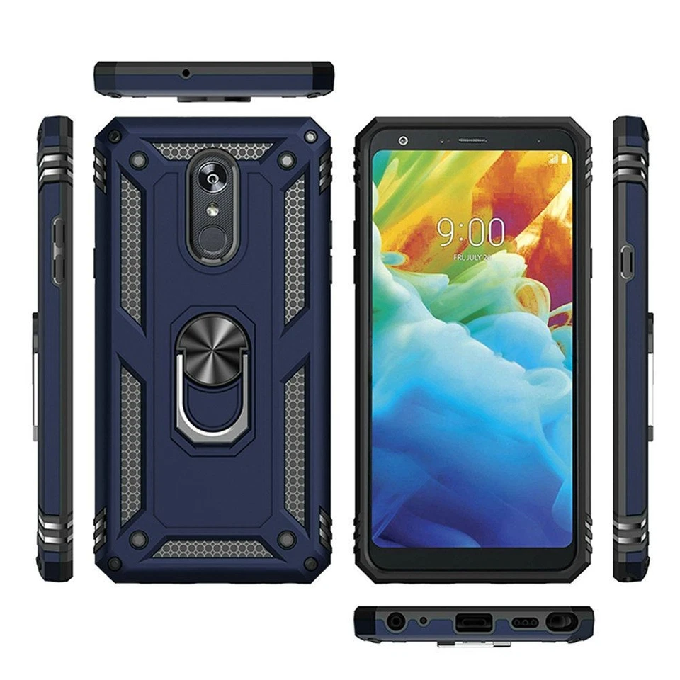 GSA Slim Shockproof Armor Hybrid Ring Case For LG Stylo 5 - Blue/Black - Image 1 of 1