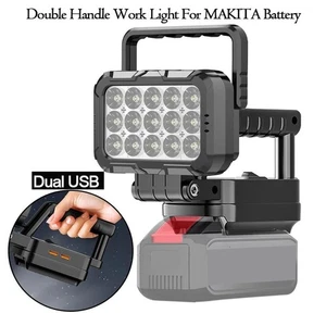 For Battery Flashlight Portable LED Spotlight Floodlight Dual Charging Port NEW~ - Picture 1 of 11
