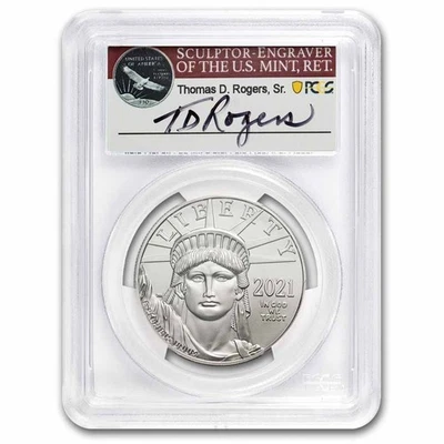 2021 1 oz American Platinum Eagle MS-69 PCGS (FDI, Rogers) - Image 1 of 4