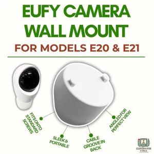 Eufy e20 & e21 baby monitor wall mount | angled camera stand | cord slot | - Picture 1 of 7