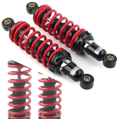 Pair 260mm 10" Motorcycle ATV Scooter Rear Shock Absorber Suspension Red+Black - Image 1 of 4