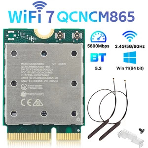 Carte sans fil WIFI 7 QCNCM865 M.2 Key E Tri-Band 5800Mbps BT5.3 avec antennes PC - Photo 1/7