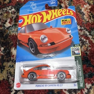 Hot Wheels 2023 Retro Racers 8/10- Porsche 911 Carrera RS 2.7 125/250- Long card - Picture 1 of 3