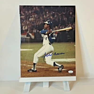 Hank Aaron Signed 11x14 Photo JSA Certified HOF MLB Legend Autograph - Image 1 of 4