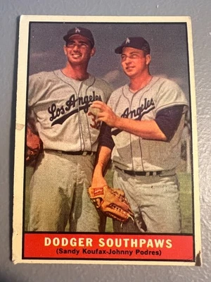 1961 Topps Baseball - Dodger Southpaws - Podres / Sandy Koufax #207 - GD/VG - Image 1 of 2