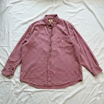 Camisa de franela a cuadros de algodón rojo Duck Head vintage para hombre XLarge Foto 1 de 4