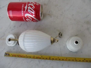 VINTAGE PORCELAIN PULLEY RISE & FALL & CEILING COVER CHANDELIER PENDENT LIGHT - Picture 1 of 11