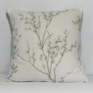 Handmade Cushion Cover in Laura Ashley Pussy Willow Dove Grey: Off White - Picture 1 of 2