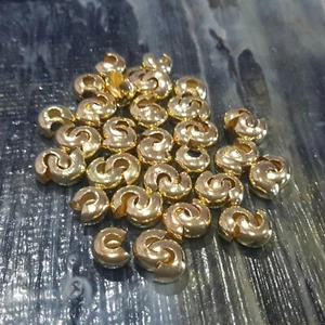 Brass Crimp Bead,Knot Covers,Nickel Free, Gold, 5mm, 100pce, Free Post OZ SELL - Picture 1 of 3