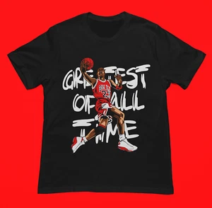 Michael Jordan Greatest GOAT Chicago Bulls Air Premium Blend Graphic T-Shirt - Picture 1 of 16