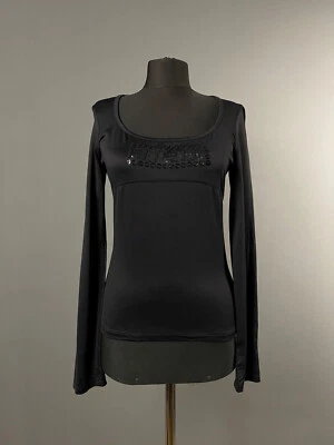 Blusa Pullover Manga Grande Estrás Negra Save The Queen Talla M Foto 1 de 4