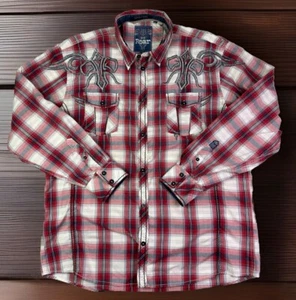 Camisa Roar SIGNATURE Edition Para Hombre 3XL Abotonada Manga Larga Roja Bordada - Imagen 1 de 11